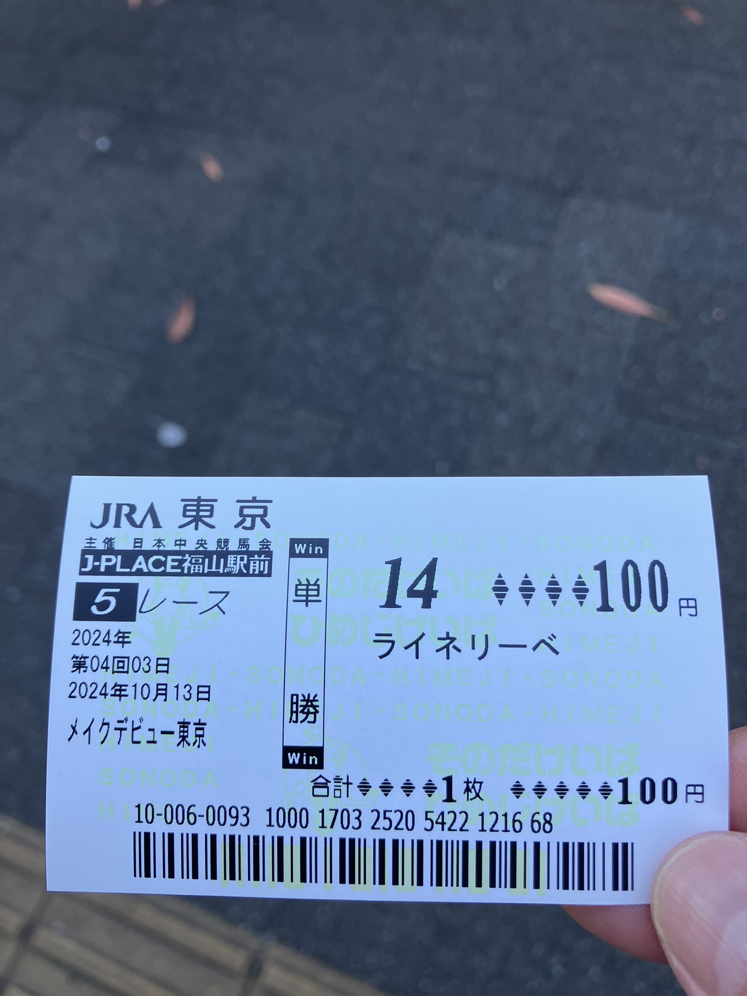 応援馬券(ハズレ、もしくは期限切れ) ちいかわ ハチワレ馬券 2025年6月29日 現地応援馬券 小倉競馬場