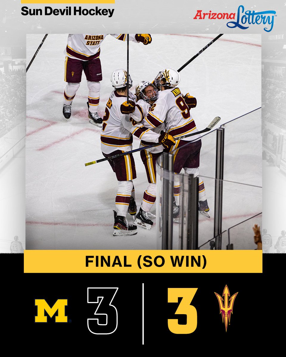 SunDevilHockey's tweet image. Hail to the Victors 😈