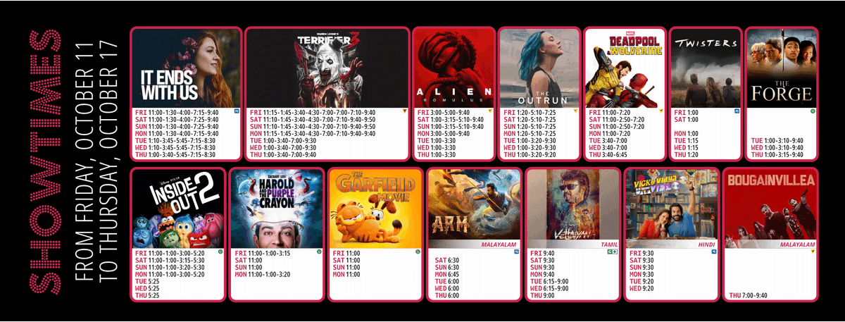 🌟 Showtimes this week 🌟 #MovieNight