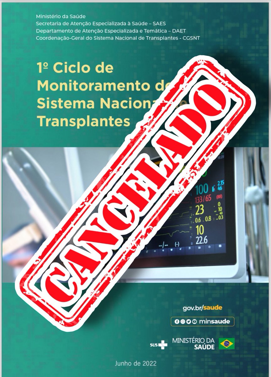 dr_francisco79's tweet image. Sobre o escândalo da contaminação por HIV de transplantados no RJ:

*Uma decisão que coloca vidas em risco!*

A revogação das Portarias nº 3264/22 e nº 3265/22, realizada pela Ministra da Saúde Nísia Trindade, *removeu regras essenciais do Programa de Qualidade de Doação de…