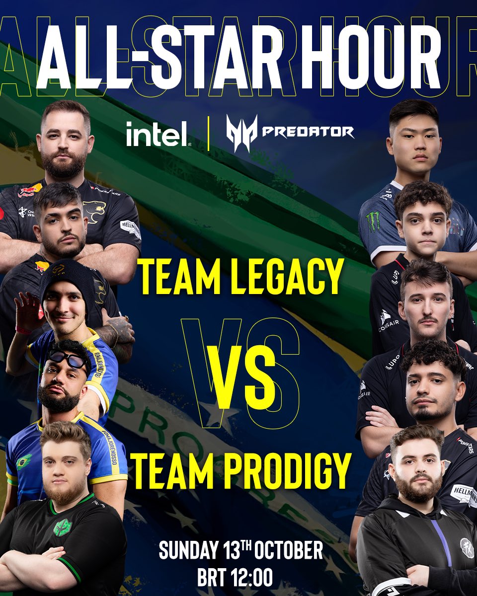 ESLCS's tweet image. #IEM Rio 2024 ALL STAR HOUR presented by @IntelGaming &amp;amp; @PredatorGaming!

Team Legacy 🇧🇷

@FalleNCS 
@chelok1ng 
@TACOCS 
@fer
@Boltz 

Team Prodigy 🇧🇷

@insani 
@Snowzincs 
@biguzera1 
@skullzcs 
@Lucaozy 

#PredatorGaming #ItLiesWithin