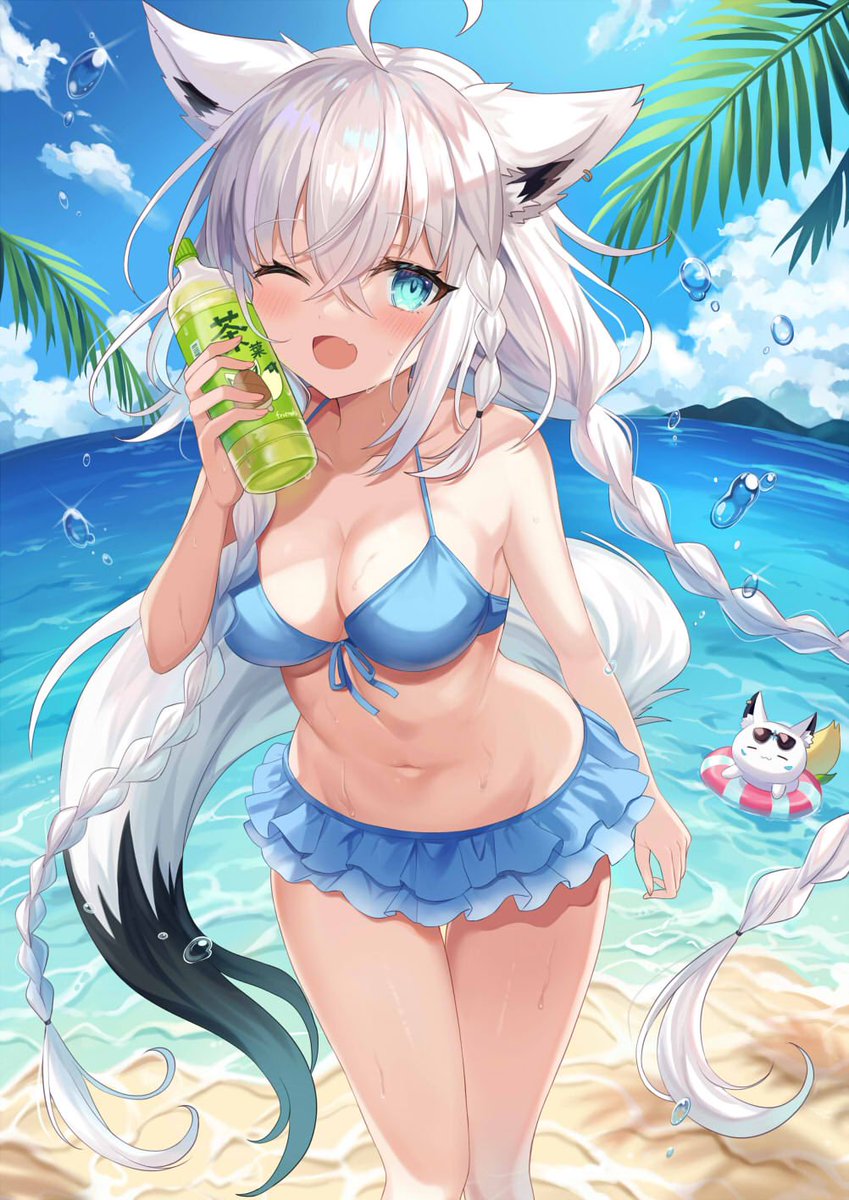 夏色まつり ,白上フブキ 「#あなたの評判良かった4選がみたい とメイド 」|れつとのイラスト