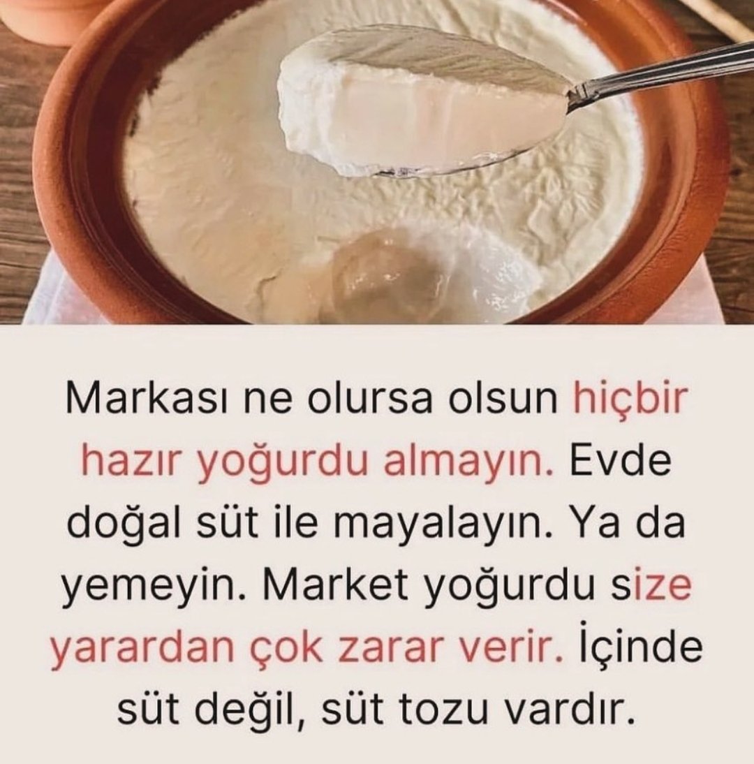 vatan1071_1453's tweet image. Bana kalırsa hazır olan yani fabrikasyon olan hiçbir gıdayı almayın 

#süt #süttozu #yoğurt