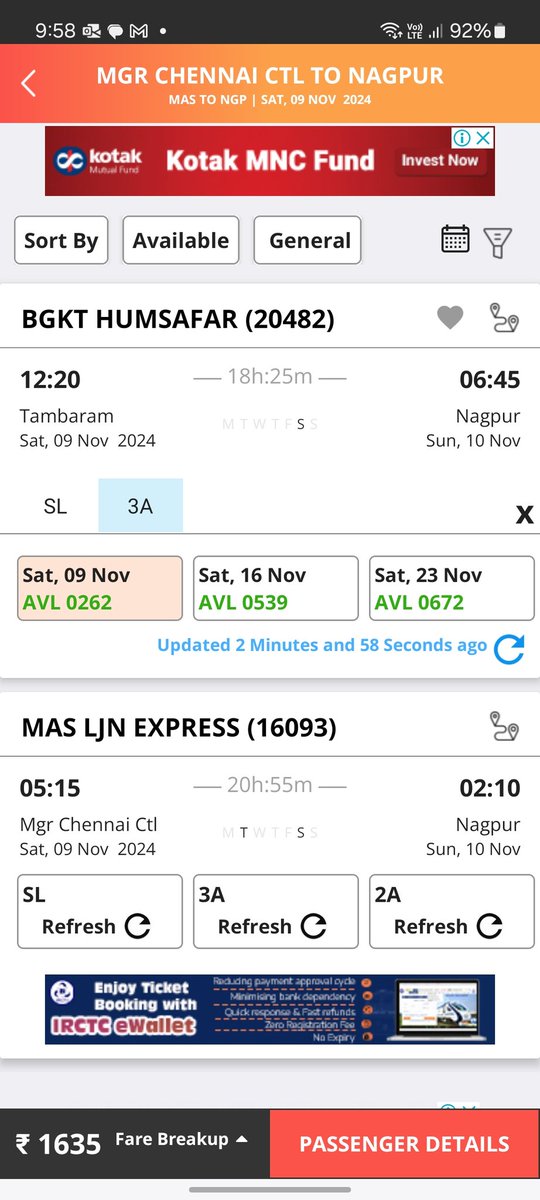 shivam89271's tweet photo. @IRCTCofficial  @AshwiniVaishnaw @IndianRailMedia  When 262 Seats are available &amp; lady passenger's age is entered 60 with Lower birth preference, how are you allotting UPPER birth. Any remedies possible, i dont know if cancelling &amp; rebooking again will give upper ? 3,400 wasted. https://t.co/clCMXOOt8H
