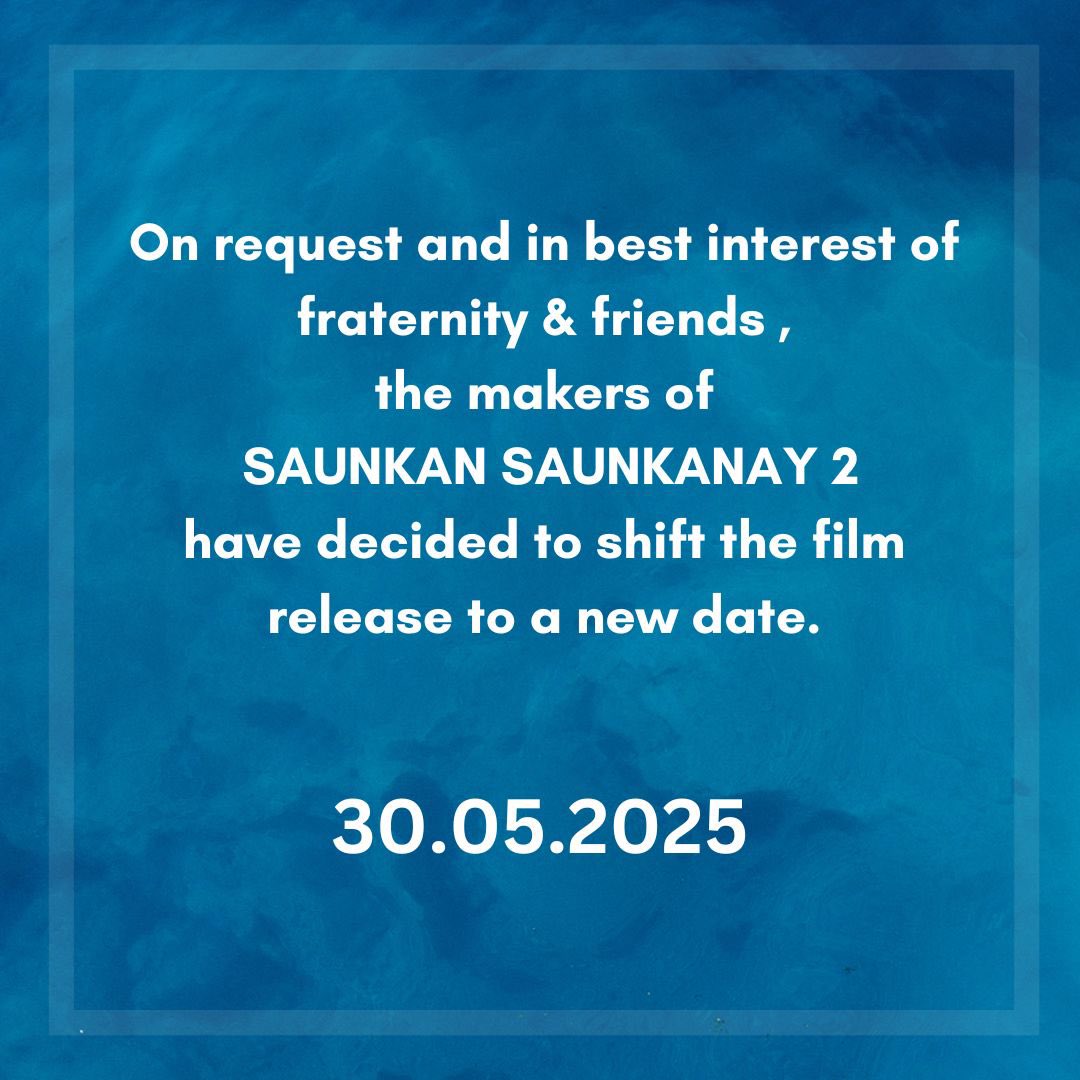 AMMY VIRK - SARGUN MEHTA - NIMRAT KHAIRA: PUNJABI FILM 'SAUNKAN SAUNKANAY 2' GETS NEW RELEASE DATE... #SaunkanSaunkanay2 - the second installment of the smash-hit #Punjabi film #SaunkanSaunkanay - will now release on 30 May 2025.

Directed by #SmeepKang, the film stars