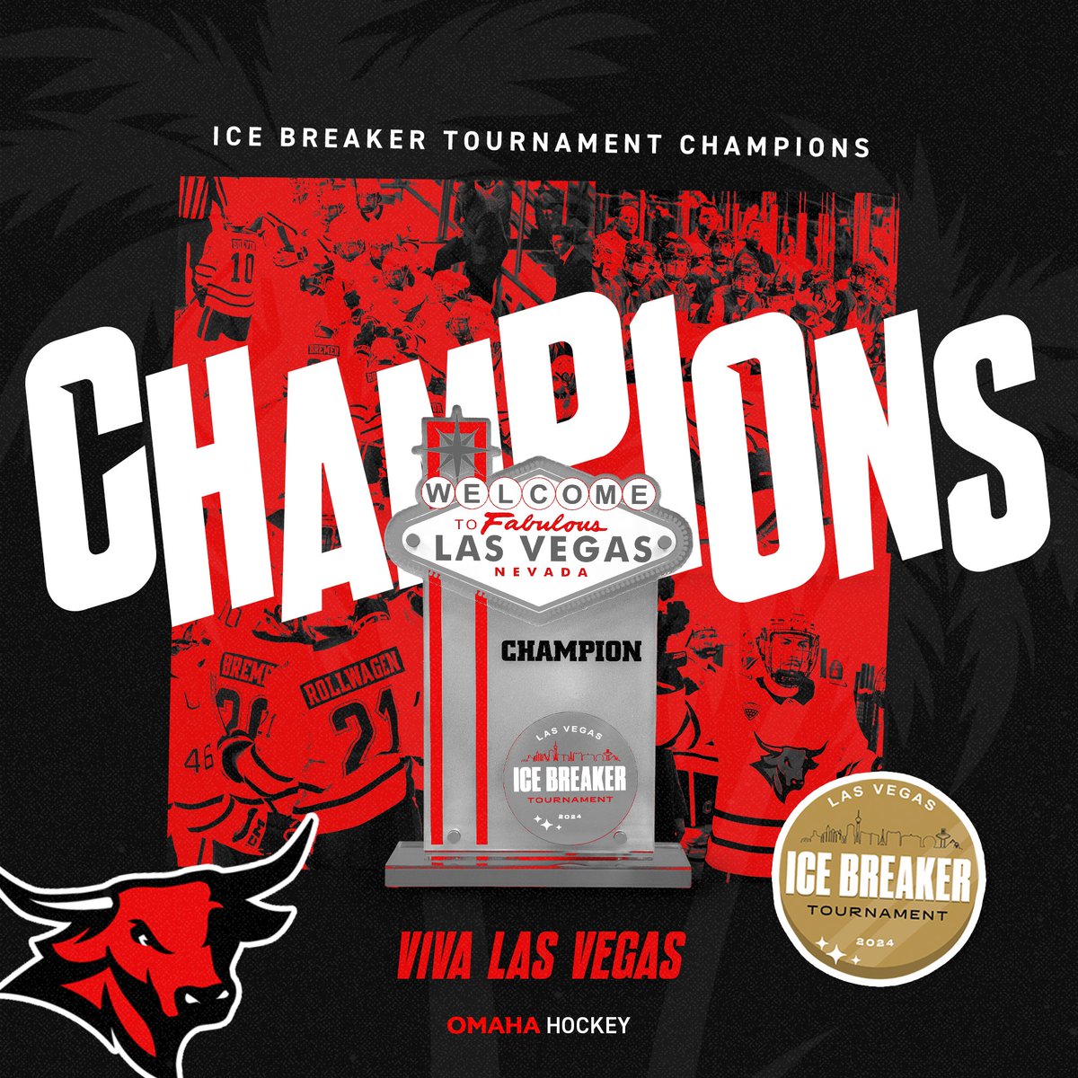 OmahaHKY's tweet image. Viva Las Vegas 🎰

For the second time in program history, your Mavericks are Ice Breaker Tournament Champions!

Final from Orleans Arena: No. 15 #Omaha 2, No. 5 Minnesota 1

#GoMavs