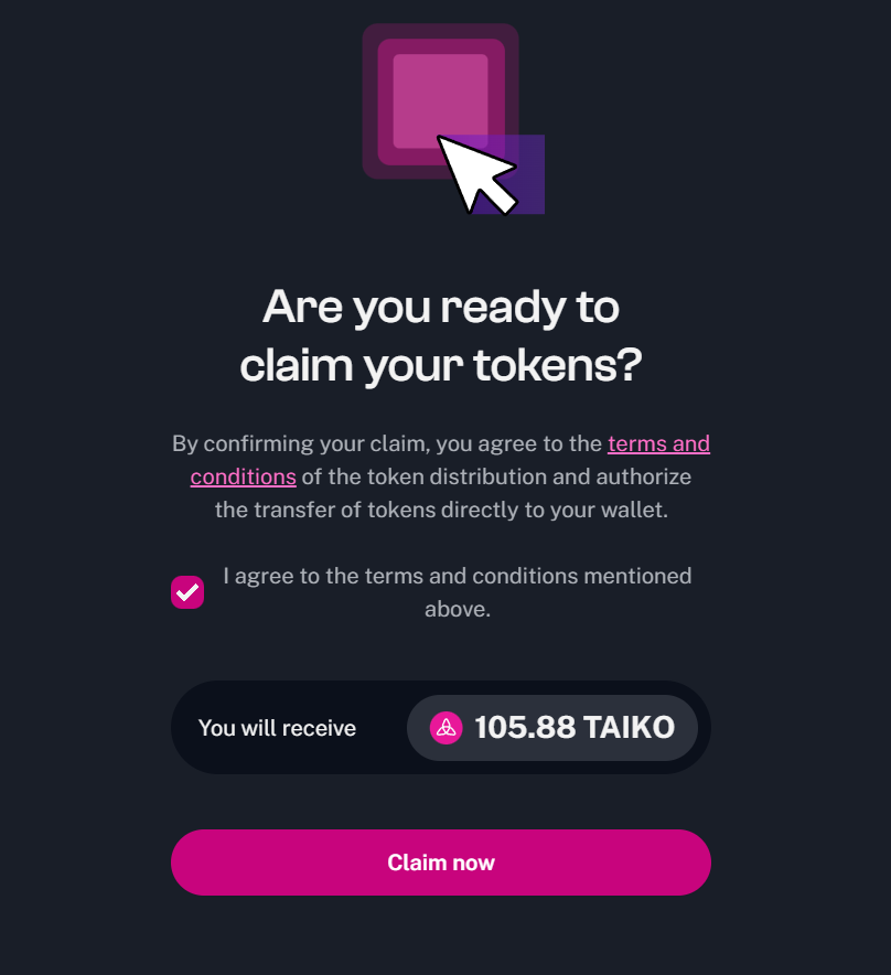 NewSouls_eth's tweet photo. 如果您已參加 Taiko Trailblazers Airdrop 第一季，請準備好在 7 小時內領取您的 $TAIKO 空投。

前往 https://t.co/FP1N4Nsbr7 (use only official Taiko link)

並連接您的錢包，前往個人資料下的領取標籤，查看倒計時，並在準備好時領取獎勵。

$Taiko

#TAIKO #Trailblazers #獎勵 https://t.co/JOZJEt9VIt