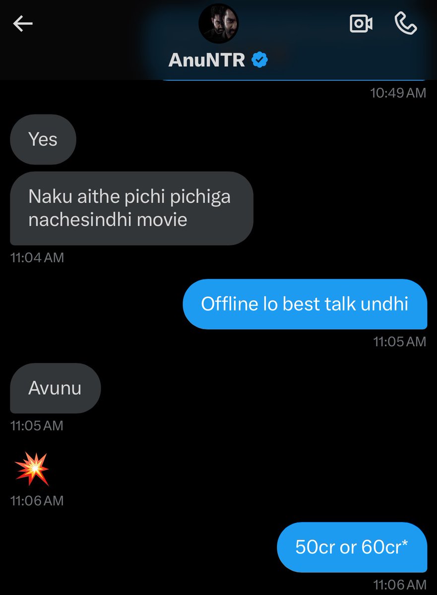 Vk__Anji's tweet photo. Movie Release Ayyina 3rd ne Cheppa Maa @TheGameAnimator ki #Devara Movie ki 50cr to 60cr Profits Pakka Ani Ippudu Ah Number ni Kuda Dhatesela Undhi 🤗🤗

Ala Untadhi Mari Maa Tiger @tarak9999 Anna Movie Ante ✌️✌️

#DevaraCeeded 
#DevaraJathara https://t.co/6RkJ0Rhl5q