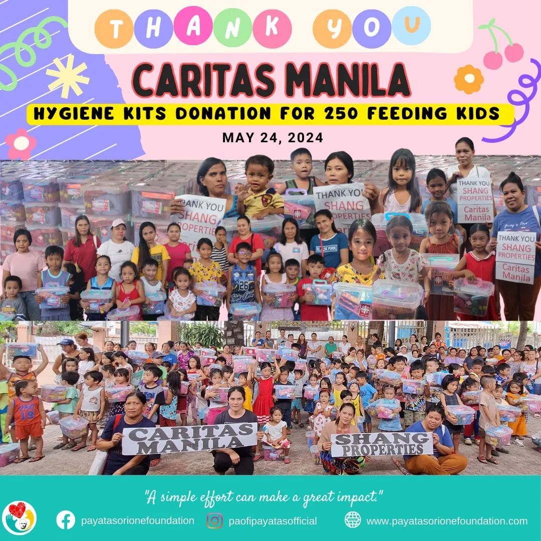 PAOFIPayatas's tweet photo. Thank you very much Caritas Manila and Sponsors for 250 hygiene kits donation for PAOFI Feeding children and families. 

#PAOFI
#PAOFIFeeding
#PayatasOrione
#CaritasManila https://t.co/KVz5Xs1D94