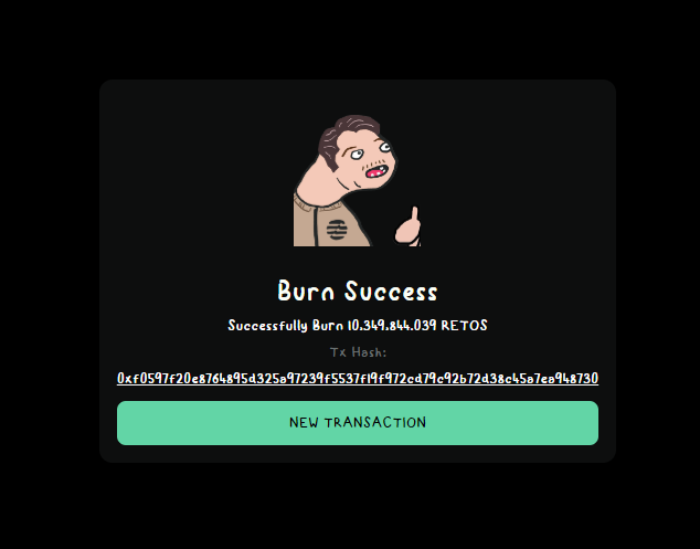 retosapt's tweet photo. Thanks to whoever sent 10 million $retos to my wallet, but I have burned them. 

https://t.co/R4JPQ1crwJ https://t.co/4UXKoNoYvf