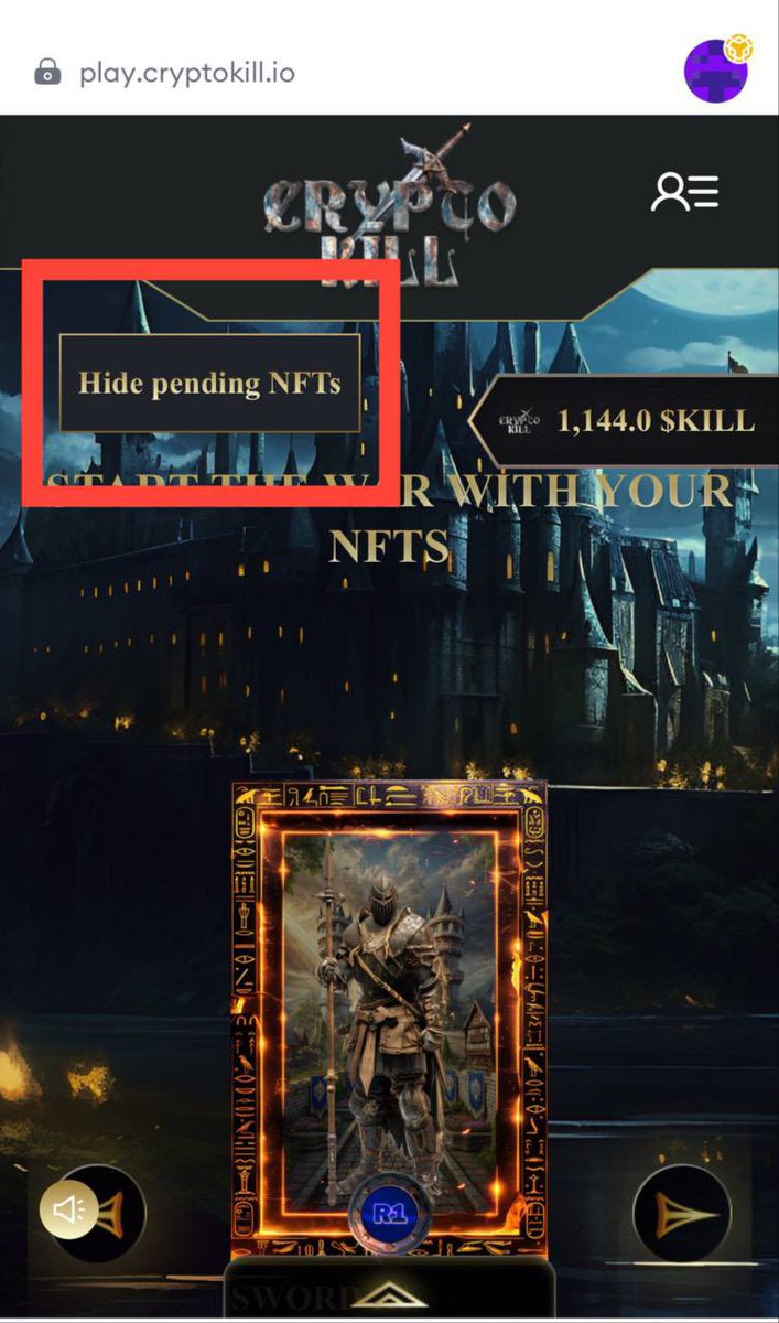 new update

in the enter game tab

players can hide the nfts that have fought monsters and are in a break

this makes it more convenient for players to choose the nfts to fight

Game play : play.cryptokill.io