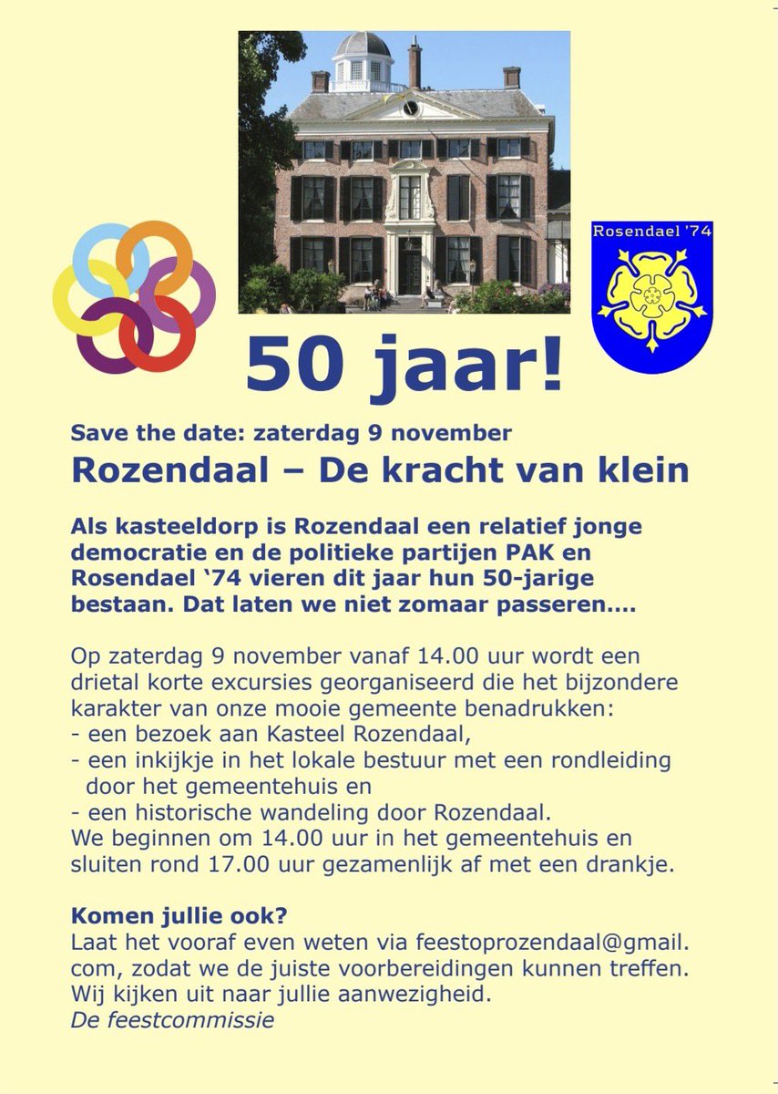 Rozendalers, Save the Date!