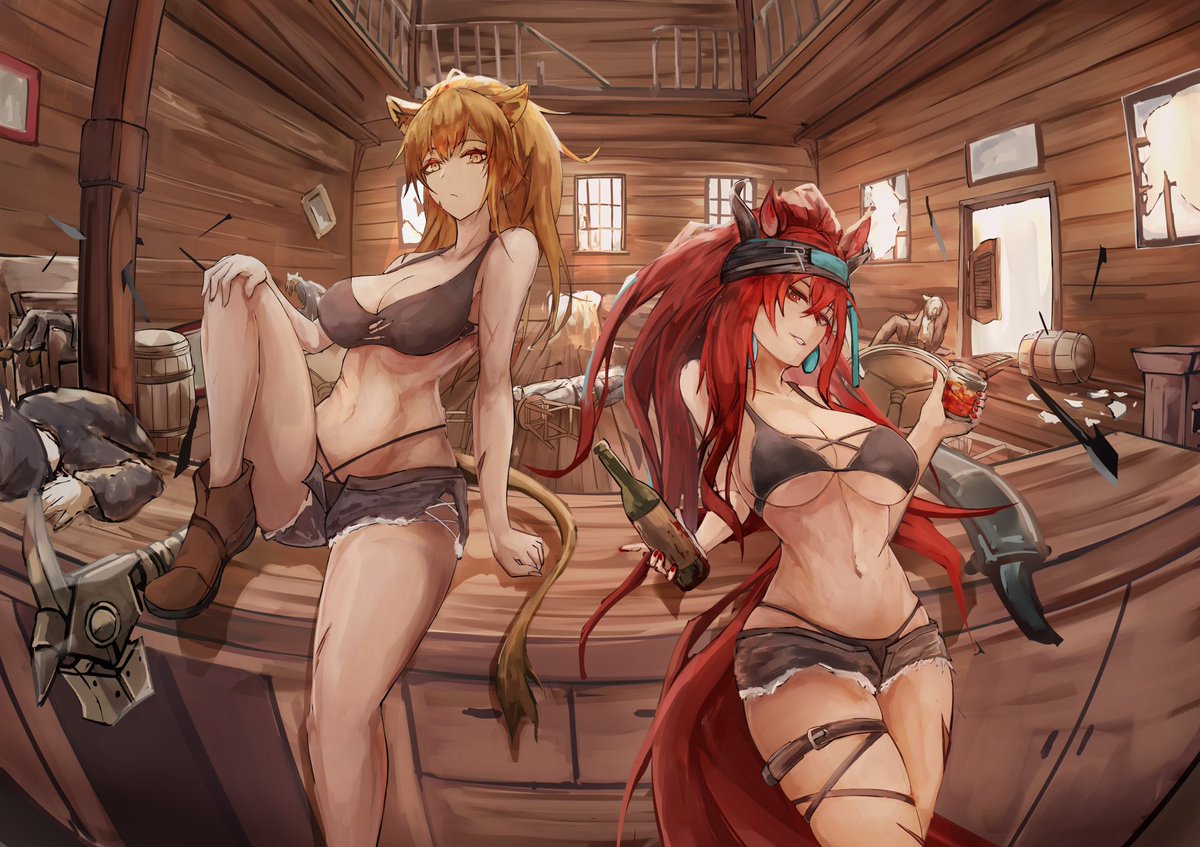 アークナイツ「skeb依頼ありがとうございました! シージ&amp;ナラントゥヤ#アークナイツ」|きーすむーん＠2023年こそ絵頑張るのイラスト
