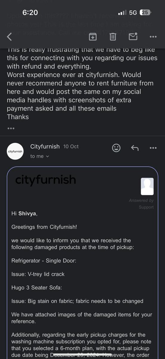 Sunidhi_M's tweet photo. Claiming to be cheap rental bt have wrongly charged us EPC and damages which are = amount of pending tenure. After renting for over 1.5 yrs,how is 6 mth tenure justified? Same was confirmed with their CS which they later  refused. Guess you can trust noone. Defs not @Cityfurnish1 https://t.co/A3kGAcGkCY