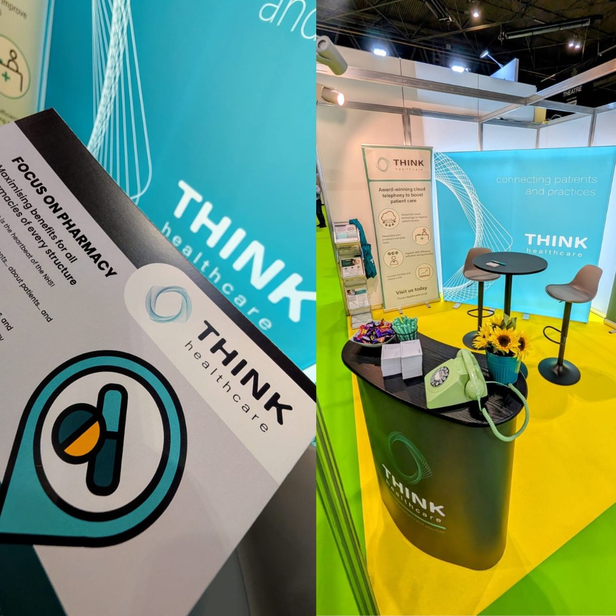 HealthcareThink's tweet photo. We're back at the NEC again this weekend for the #pharmacyshow. Pop by the stand for a chat on how we can help your pharmacy never miss a call from a patient &amp; automate prescription ordering and appointment booking over the phone 24/7 in any language. #CloudTelephony #NHS #ps24uk https://t.co/0I5XzTzFJQ