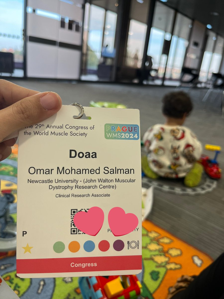 Drdoaasalman's tweet photo. "Just returned from the World Muscle Society 2024 conference in Prague! It was inspiring to see a family-friendly space where my toddler could play nearby while I engaged in science. Balancing life as a mom and physician-scientist is possible!  💪 #WMS2024 #EmpoweredMoms https://t.co/jFmfgYGcqj