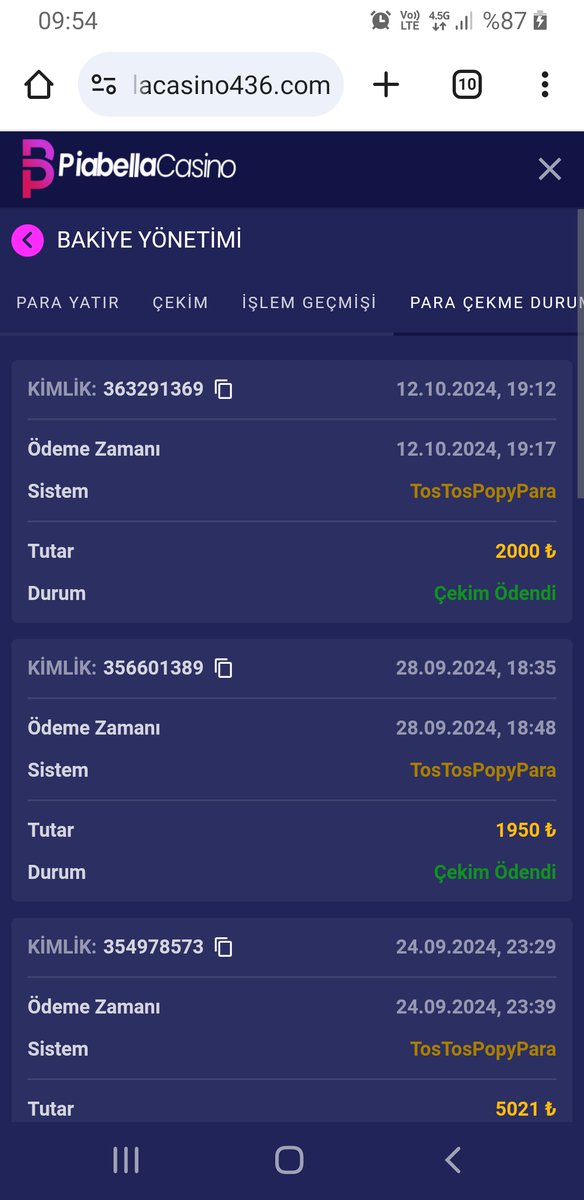piabellacasinodan 2000 tl 2 dkda popypara hesabima aktarilmistir tesekurler. #piabellacasino