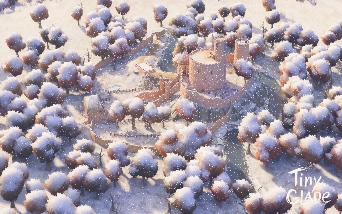 #tinyglade

Norman castle in winter:  only defensive weakness is that the only well is outside the inner curtain wall. In time, the Saxon serfs would fell the forest to extend the sheep pasture.