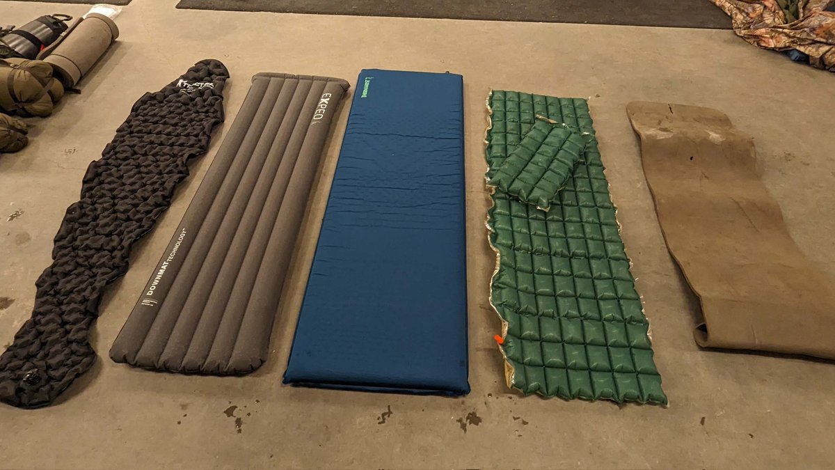 A casualty lying in the snow and the transport distance to medevac is probably several hours. You wrap them in a decent hypothermia wrap. 

Assuming you have a good hypothermia wrap, which mattress from the picture would you choose?  Please elaborate! #tactrauma24 #sof