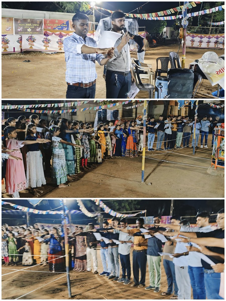 મતદારયાદી ખાસ સંક્ષિપ્ત સુધારણા કાર્યક્રમ - ૨૦૨૫ અંતર્ગત લખપત તાલુકામાં નવરાત્રી મહોત્સવ દરમ્યાન મતદાર પ્રતિજ્ઞા  લેવામાં આવી તેમજ તા.૦૧/૦૧/૨૦૨૫ ની લાયકાતના સંદર્ભમાં મતદારયાદી સુધારણા કાર્યક્રમ વિશે માહિતગાર કરવામાં આવ્યા તેમજ તે સંદર્ભે ખાસ ઝુંબેશના દિવસોના પેમ્પ્લેટ વિતરણ