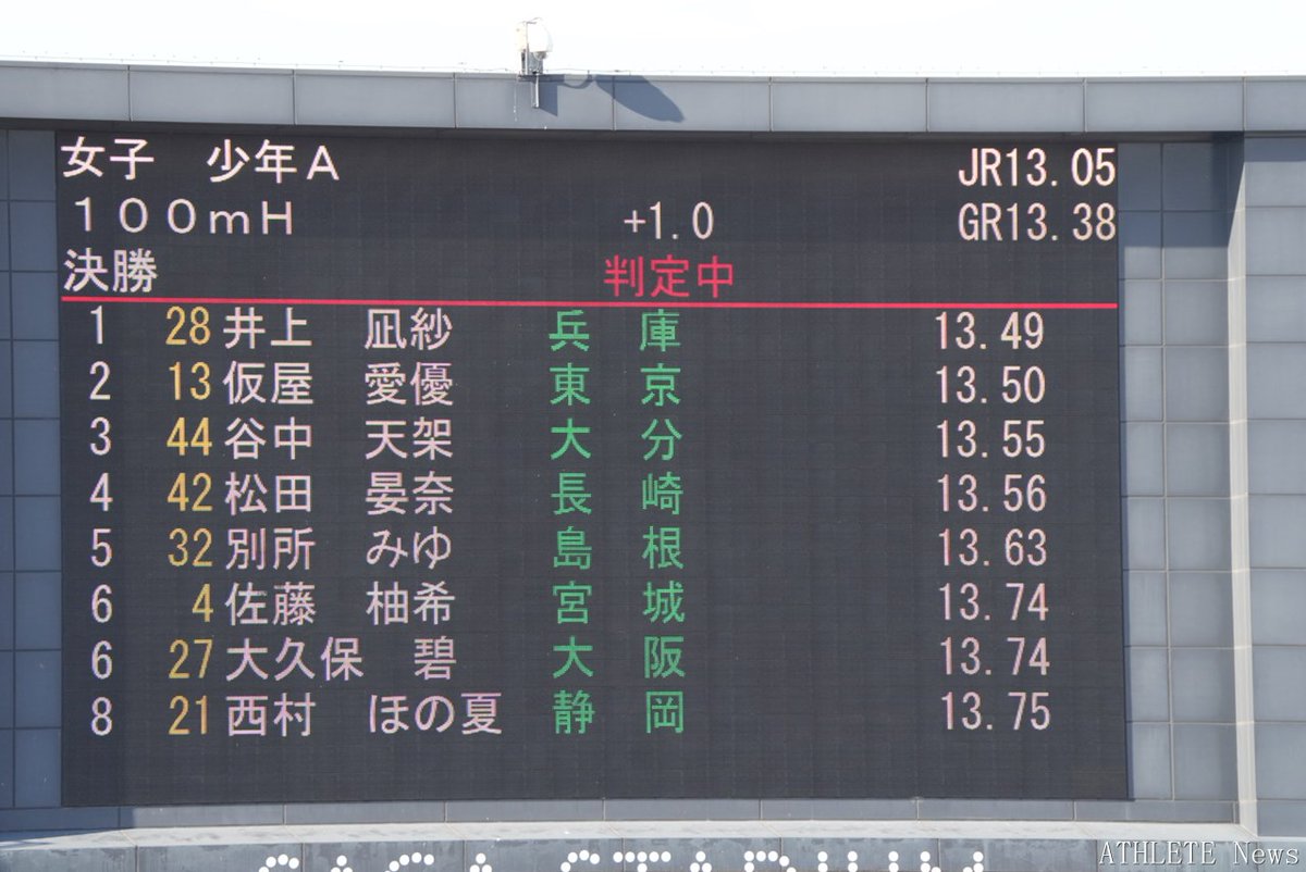 第78回国民スポーツ大会 SAGA2024 陸上競技 少年女子A 100mH(0.838m