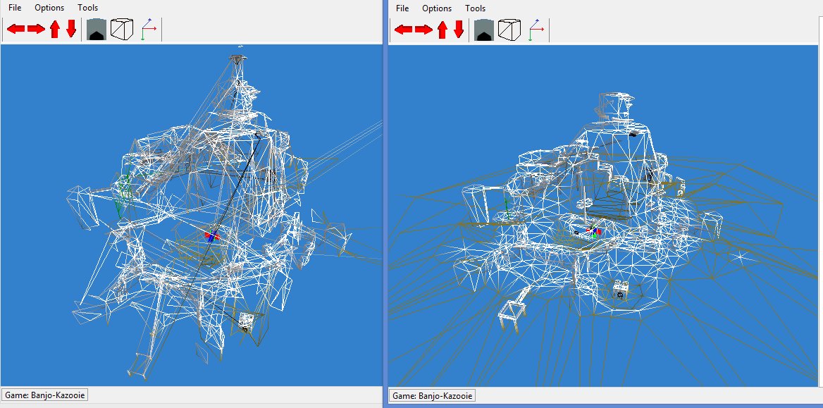 I wanted to briefly summarize what was found in the Banjo-Kazooie Debug RAM Dumps as of 10/13.

- The E3 Treasure Trove Cove map was found
- A beta Clanker's Cavern was found, presumably the Fungi Forest iteration
- Debug text used to debug crashes

More is to come, stay tuned!