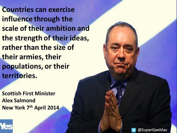 Alex Salmond, was an inspiration to the whole world not just Scotland. RIP Gaffer #IndyRef