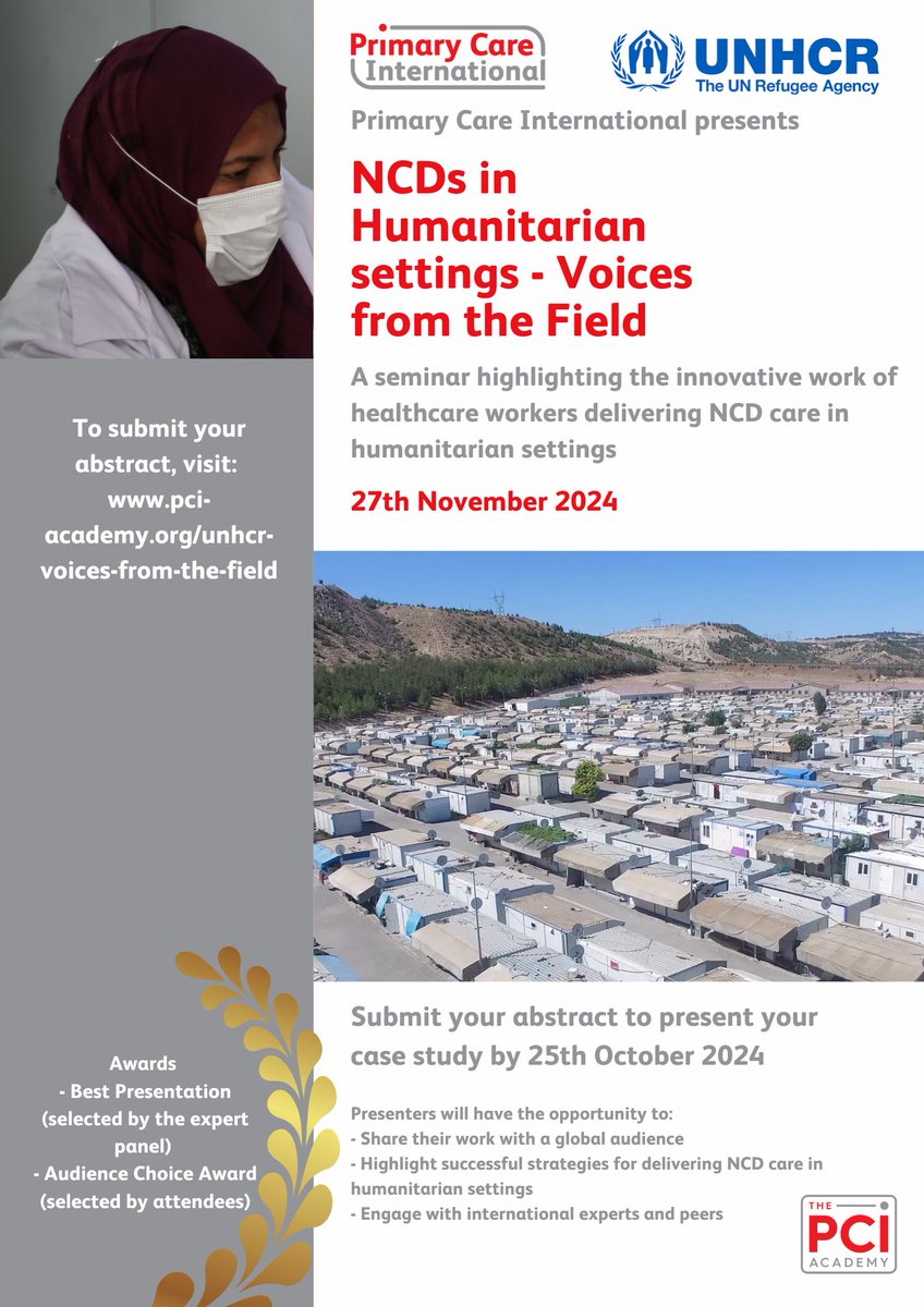 ncdalliance's tweet photo. Have you received NCD training & been involved in delivering NCD care in humanitarian settings?

Submit your abstracts of case studies for the 2024 Voices from the Field Seminar by 25 Oct: https://t.co/8cCYifWeHP

Let's #ActOnNCDs for people in #humanitarian crises.

@PCI360 @Refugees @DirectRelief  @danskrodekors  @HelpAge @fadhil_ibtihal @NCDAllianceKe @novonordisk