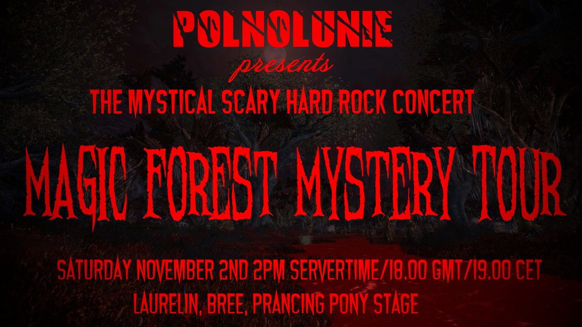 Polnolunie invites you to join us on a Mystery Tour through the Magic Forest! 👻🐾💀
Together we will visit the most mysterious places and meet the most unusual creatures that usually hide from us under the cover of the darkest night! #LotRO #lotrofamily <a href="/Lotrofamily/">LOTRO Family</a>