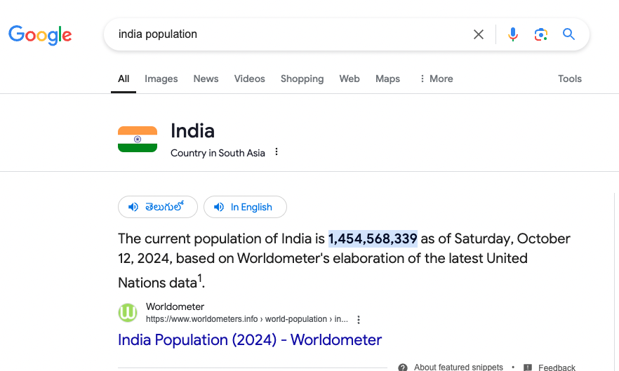 me_amarnath's tweet photo. Why is the primary source of information for everyone displaying outdated data?

@Google is smart enough to understand that both queries ask the same question. https://t.co/M29jOejCLG