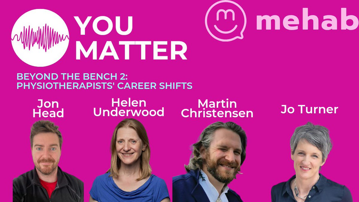 Jo Turner (@mehab_jo) on Twitter photo Beyond The Bench (Part 2)
2 more clinicians, Jon and Helen who have swapped physio for related careers. And a real-time account from <a href="/Martin_Nekkolai/">Martin Christensen</a>. He's not sure yet, if he's jumped from the frying pan, into the fire!
open.spotify.com/episode/6pTfDL⦠Beyond The Bench (Part 2)
2 more clinicians, Jon and Helen who have swapped physio for related careers. And a real-time account from <a href="/Martin_Nekkolai/">Martin Christensen</a>. He's not sure yet, if he's jumped from the frying pan, into the fire!
open.spotify.com/episode/6pTfDLā¦