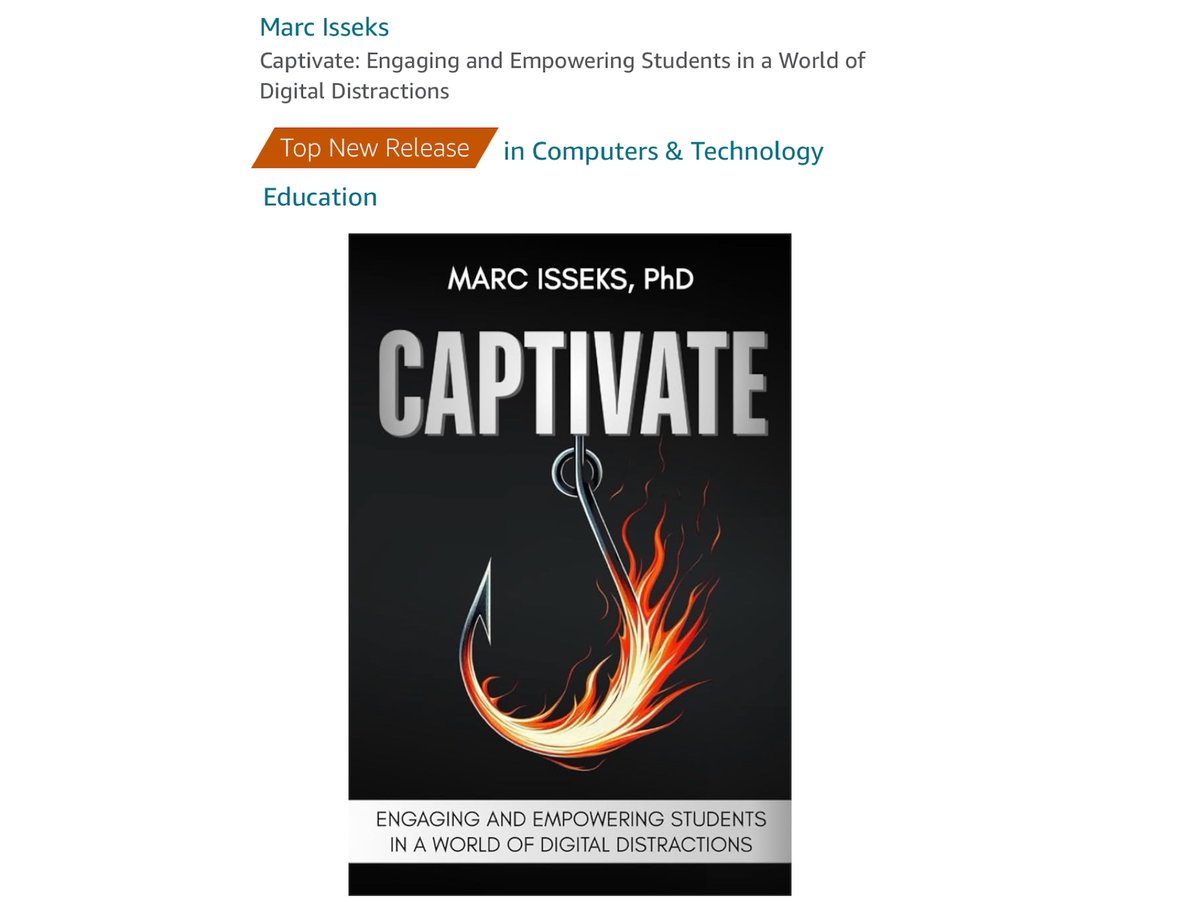 Just...WOWWW! Thank you! 🙏🏼

<a href="/marcisseks/">Marc Isseks, PhD</a> new book CAPTIVATE is already a TOP NEW RELEASE! We *just* released it yesterday! 

amazon.com/dp/1990566898

We can no longer simply teach...we must CAPTIVATE

Listen carefully. Can you hear that? It is the sound of push notifications