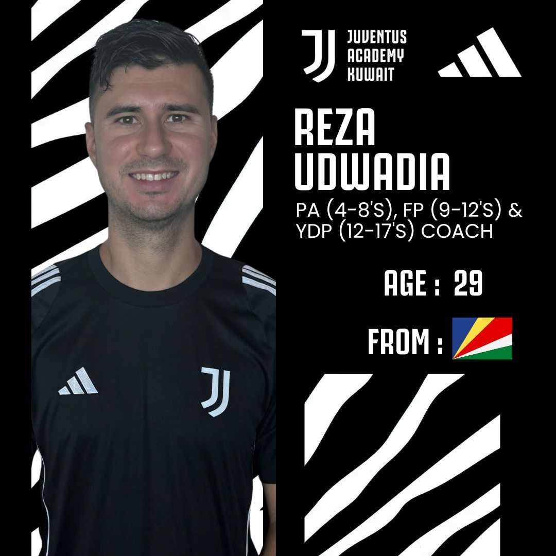 Coach Profile for the 2024/25 Season - Reza.

We are excited to welcome back Reza to Juventus Academy Kuwait for the 2nd season as one of our academy coaches!

Back home, Reza supports Rovers F.C, and here in Kuwait, Kuwait SC.

⚽️🇸🇨🇰🇼