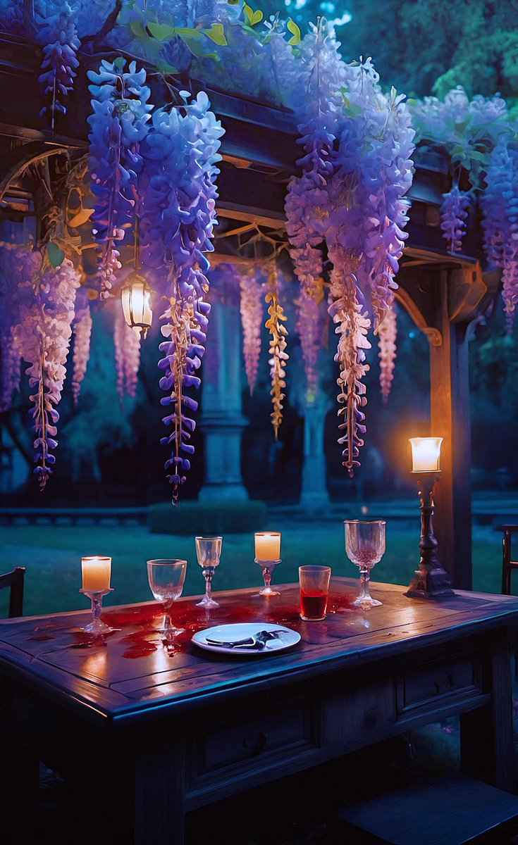 ¡Damos por finalizada la Cena con wisterias! Parece que Wolfang ha conseguido lo que quería, un buen espectáculo.