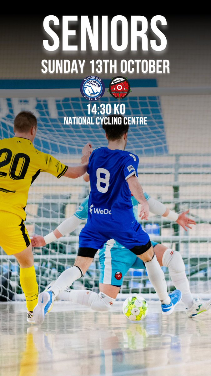 Manchester Futsal Club (@mfc_futsal) on Twitter photo It's finally matchday Manchester! 🙌🏻 An opening 'Double Derby' encounter to look forward to! Get yourselves down to <a href="/N_CyclingCentre/">Nat Cycling Centre</a> for TWO <a href="/FA_NFS/">FA National Futsal Series</a> games this afternoon.
Purchase your advance ticket now or pay of the door and get entry for both games!
manchesterfutsalshop.com/event-details-… It's finally matchday Manchester! 🙌🏻 An opening 'Double Derby' encounter to look forward to! Get yourselves down to <a href="/N_CyclingCentre/">Nat Cycling Centre</a> for TWO <a href="/FA_NFS/">FA National Futsal Series</a> games this afternoon.
Purchase your advance ticket now or pay of the door and get entry for both games!
manchesterfutsalshop.com/event-details-…