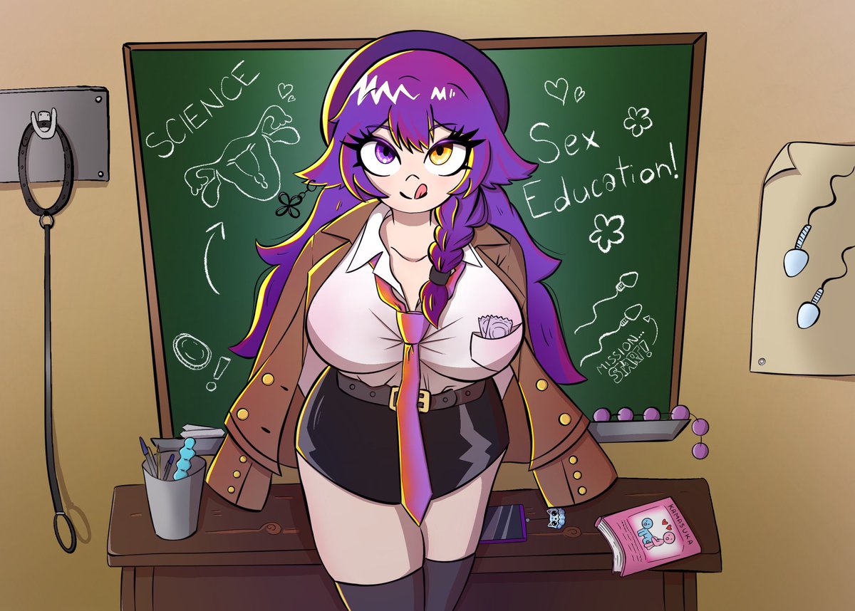 Pubblico anche qui il disegno per il contest di <a href="/LaFoxy92/">Selenya Foxy 🖤 👑 💜~</a> 

Devo davvero svegliarmi e imparare ad usare Twitter, quindi facciamo le cose gradualmente e per intanto pubblico i miei disegni.

Cosa insegnerà mai questa Foxyina insegnante? 👀