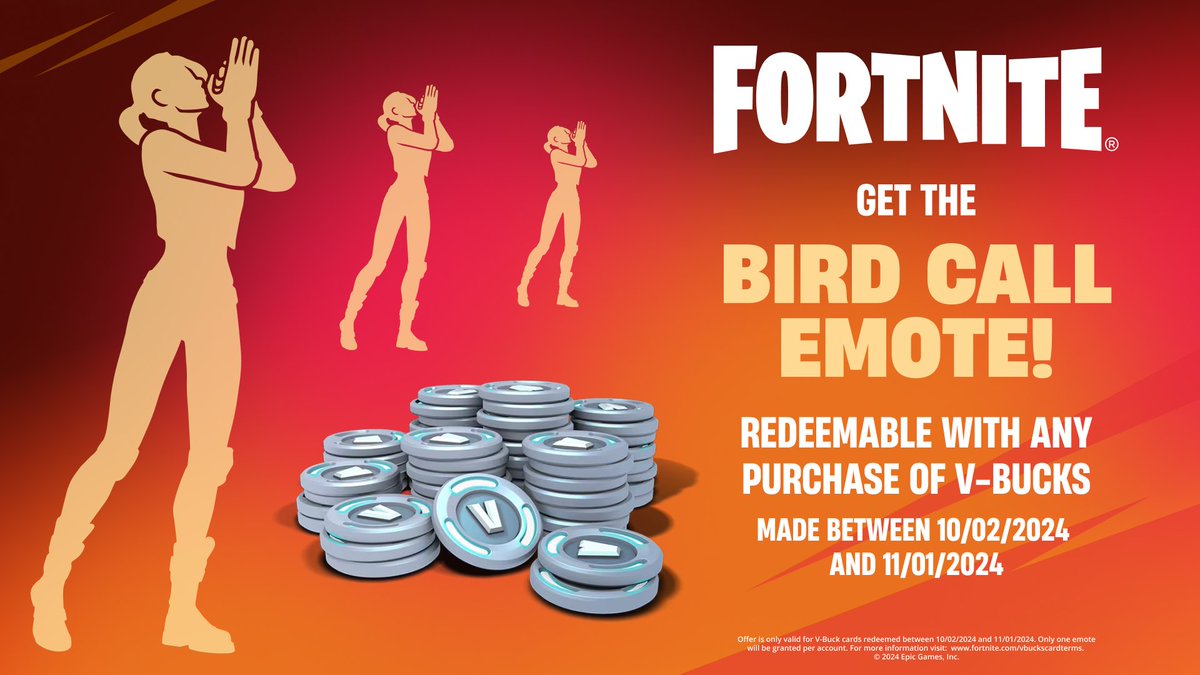 Awesomee_Meh's tweet image. 🚨 5k Giveaway Alert 🚨 
E𝗇𝗍𝖾𝗋 𝗍𝗈 win 1k Vbucks Code incl Bird call Emote  𝖦𝗎𝖽𝗅𝗎𝖼𝗄 🥳

Support me using Repulsa❤️
 🗣1 Winner
❤️Like + ♻️ Repost
👣 Follow
🗣Tag a friend
⏳𝖤𝗇𝖽𝗌 in 16/10 - or earlier
 - 𝖷 𝗂𝗌 𝗇𝗈𝗍 𝖺𝖿𝖿𝗂𝗅𝗂𝖺𝗍𝖾𝖽 𝗈𝗋…