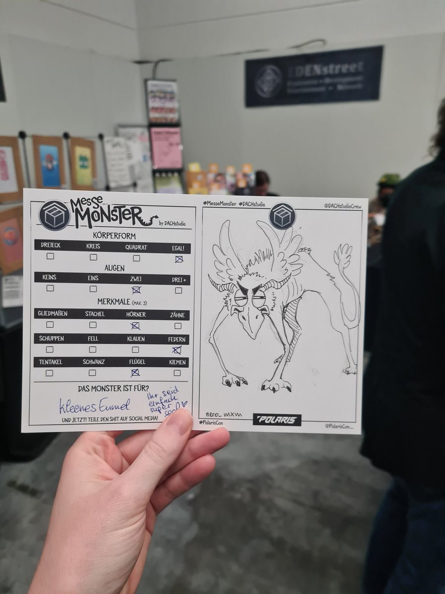 kleenesEumel's tweet image. Dieses Jahr wieder ein Messe Monster gegönnt !! So cool danke @nero_mxm 🥹🫶🏻 #messemonster #DACHstudio #polariscon