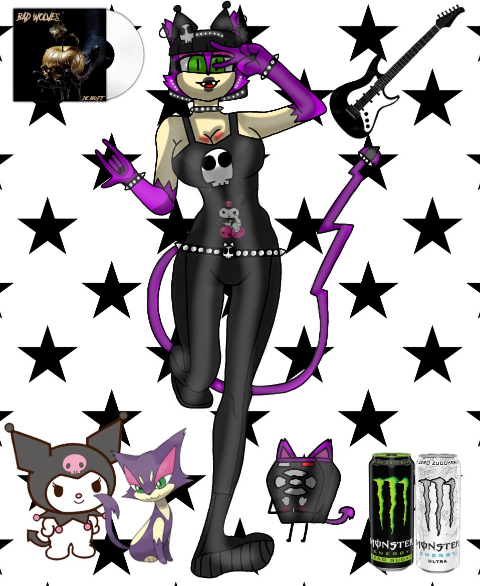ObjectShowBloke's tweet photo. Purrloin as a Kuromi rockstar ๐ฑ๐๐ฆโจ๐๐๐๐๐ค๐ฐโ ๏ธ๐ฒ๏ธ (Ft. Her beloved character Remote as her)
#DigitalArt #CatGirl #Kuromi #Purrloin #Remote #Gijinka #PostGrunge #Sanrio #Pokรจmon #BattleForDreamIsland #AdventuresOfFaithTheEevee #Lesbian #2GFs #TomboyGirl #HotGirl #RockstarGirl https://t.co/LeAqiIb1Fm