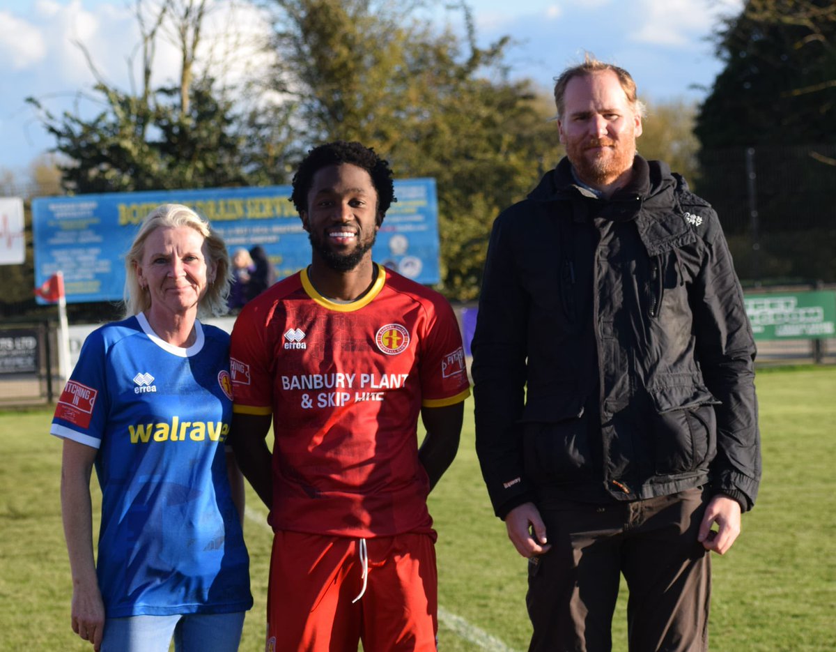 Banbury United FC (@banburyunitedfc) on Twitter photo Yesterday’s Man of the Match, voted by match day sponsor <a href="/walravenUK/">walraven UK</a>, was AJ George.
📸 Pictured left to right: Elaine Cook, AJ George and Adam Armshaw. Yesterday’s Man of the Match, voted by match day sponsor <a href="/walravenUK/">walraven UK</a>, was AJ George.
📸 Pictured left to right: Elaine Cook, AJ George and Adam Armshaw.
