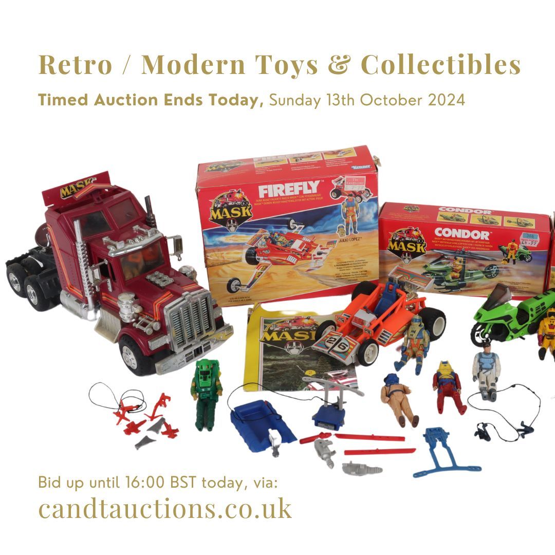 Last chance to bid! 💥Today, Sunday 13th October, our Retro / Modern Toys &amp; Collectibles Timed Auction will begin to close from 16:00 BST! Leave your final bids before it's too late...
#starwars #actionfigures #actionfiguresforsale #palitoy #retrotoys #vintagetoys