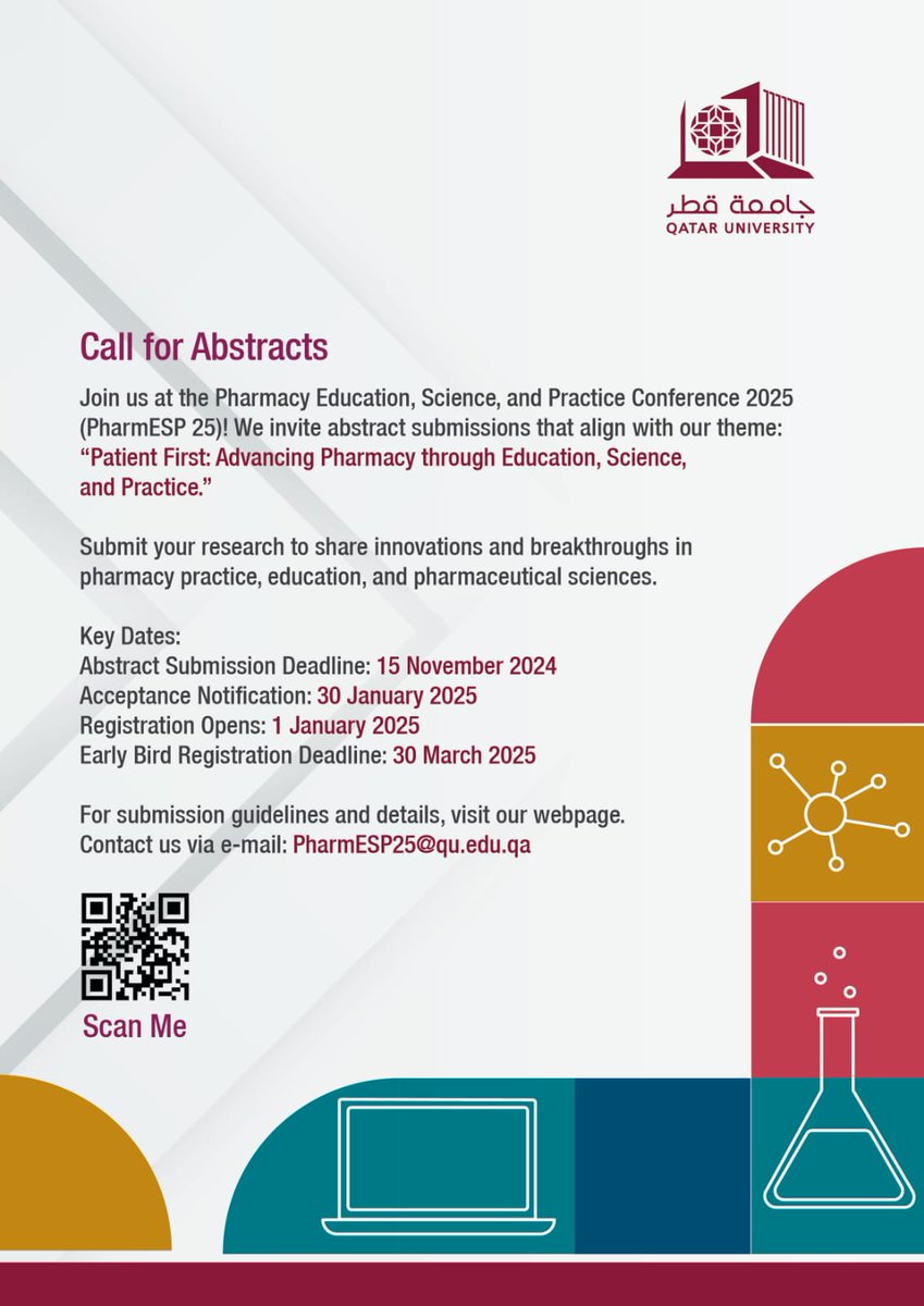 Dr Muhammad A. Hadi (@hadi_pharmprac) on Twitter photo Please submit your abstracts. We look forward to hosting you. <a href="/PharmESP25/">Pharmacy Education Science & Practice Conference</a> <a href="/ZUDBabar/">Professor Zaheer Babar</a> @ProfDerekS <a href="/DMUpharmacy/">DMU Pharmacy</a> <a href="/UoB_Pharmacy/">UoB Pharmacy School</a> Please submit your abstracts. We look forward to hosting you. <a href="/PharmESP25/">Pharmacy Education Science & Practice Conference</a> <a href="/ZUDBabar/">Professor Zaheer Babar</a> @ProfDerekS <a href="/DMUpharmacy/">DMU Pharmacy</a> <a href="/UoB_Pharmacy/">UoB Pharmacy School</a>