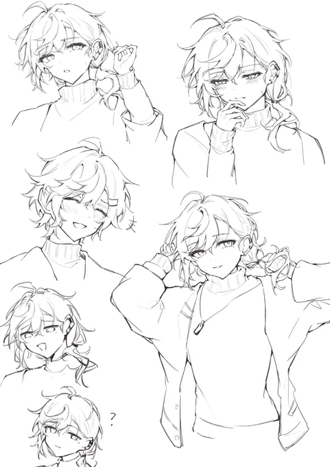 🔫の線画&表情練習 