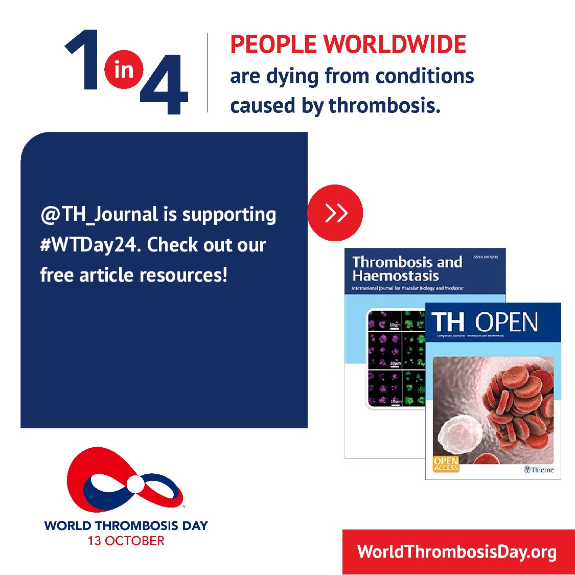 📢On #WorldThrombosisDay, our journals: Thrombosis  &amp; Haemostasis, TH Open, Seminars in Thrombosis and Hemostasis, and Hämostaseologie, have come together for a joint editorial 📰
Check it out !  ➡️thieme-connect.com/products/ejour…

#WTD24 
#ThrombosisAwareness