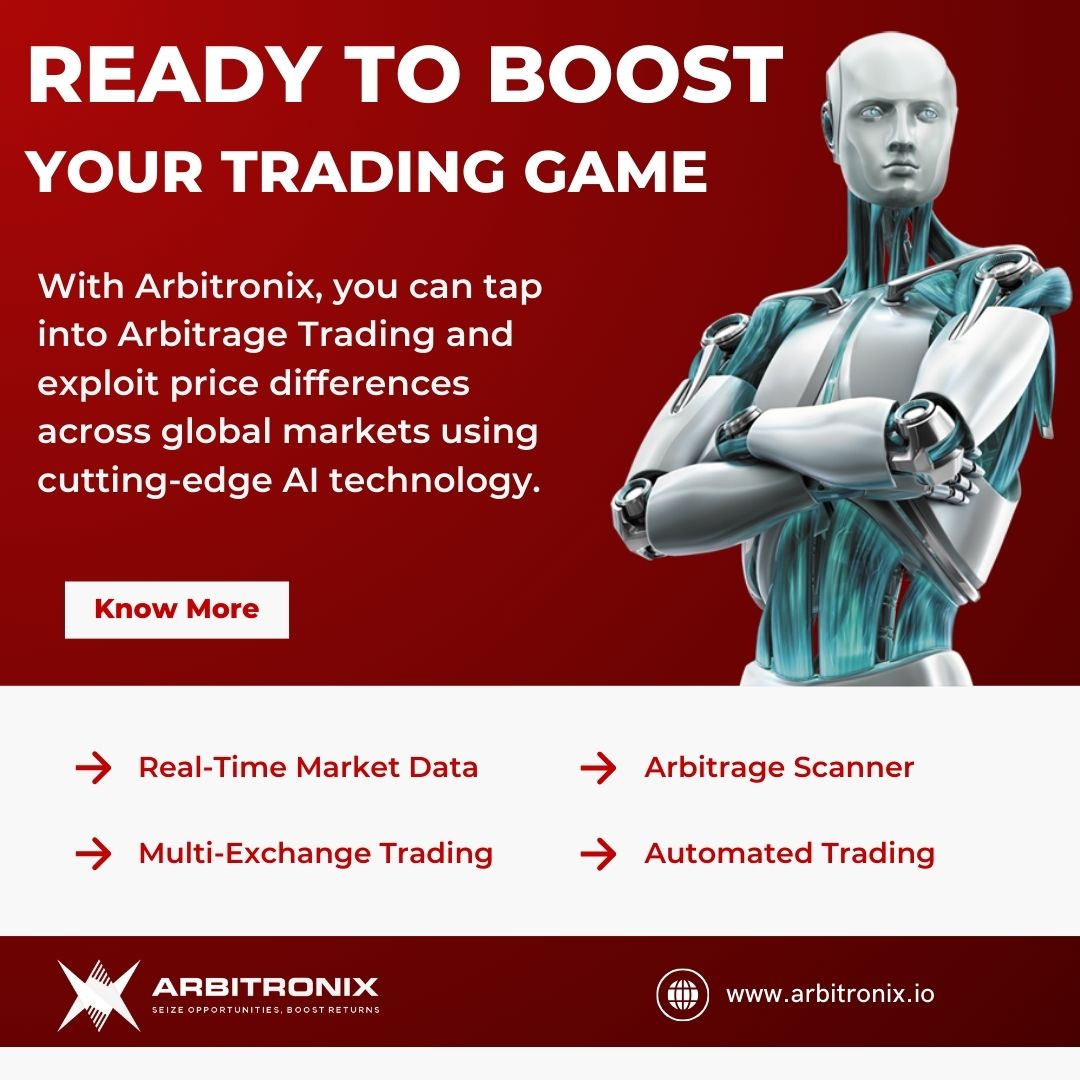 Arbitronix's tweet image. 🚀 Take your trading to the next level with Arbitronix! Real-time data, arbitrage scanning, multi-exchange trading – all powered by AI.
🔍 Start maximizing your returns now: arbitronix.io
#Arbitronix #SmartTrading #ArbitrageScanner #AITrading #FinancialTech