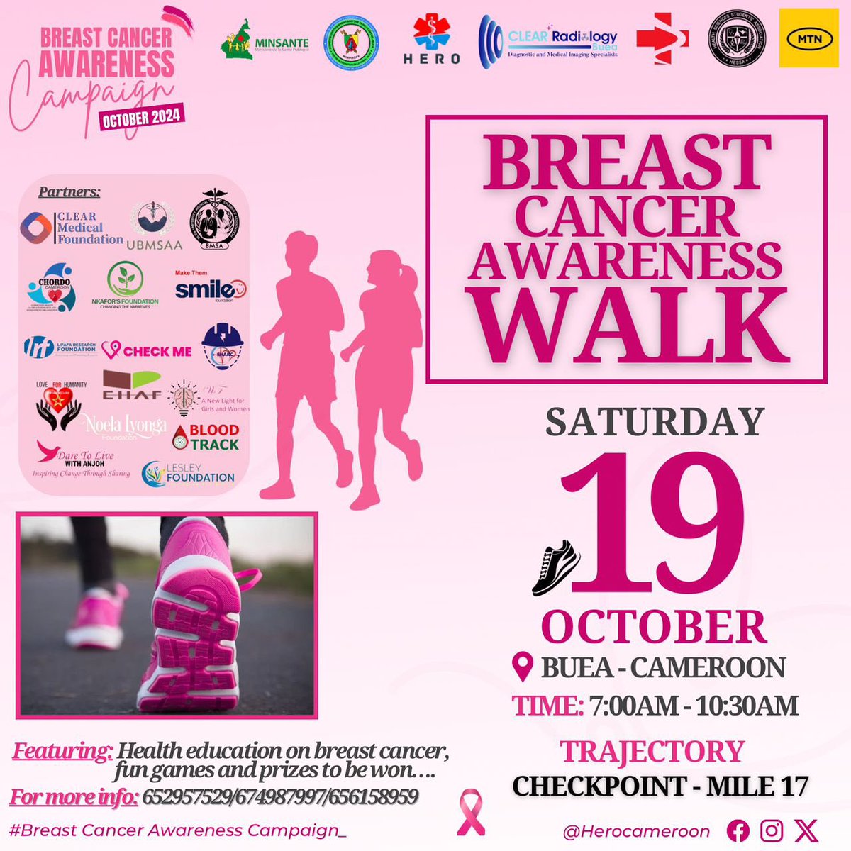 No one should face breast cancer alone….
Take a Walk with us….

#pinkoctober
#earlydetectionsaveslives
#timeformammogram
#clearradiologybuea
#HERO