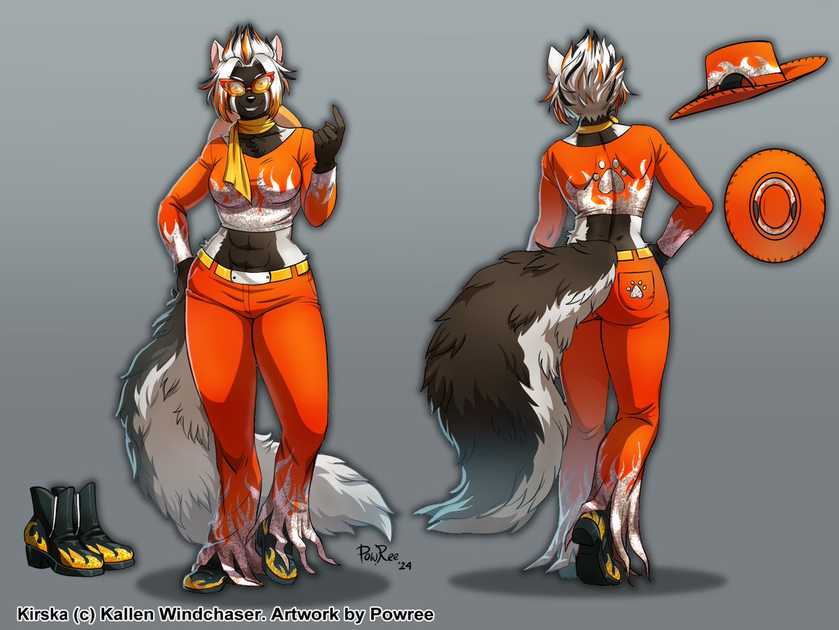 powree's tweet image. Commissioned by Kallen Windchaser.  It’s her wrestler character, Kirska! She now has a new design  for both casual and the competition. With new look, Kirska’s confidence soared up and she’s ready to take on challengers! 

Thank you for commissioning!

#FURRY #wrestle