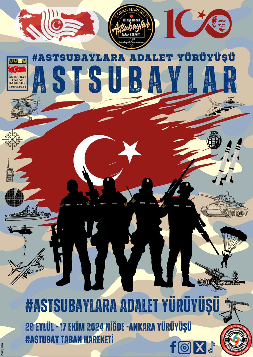 #AstsubayaAdaletYürüyüşü
#AstsubayGücünüHakkındaArıyor
<a href="/tcsavunma/">T.C. Millî Savunma Bakanlığı</a> 
<a href="/TSKGnkur/">TSK</a> 
<a href="/RTErdogan/">Recep Tayyip Erdoğan</a> 
<a href="/celebimehmeta/">Mehmet Ali Çelebi</a> 
<a href="/DurgenHamza/">Hamza DÜRGEN</a> 
<a href="/temadankara/">TEMAD Genel Başkanlığı</a> 
<a href="/MHP_Bilgi/">MHP</a> 
<a href="/MhpTbmmGrubu/">MHP TBMM Grubu #MHP</a> 
<a href="/Akparti/">AK Parti</a>