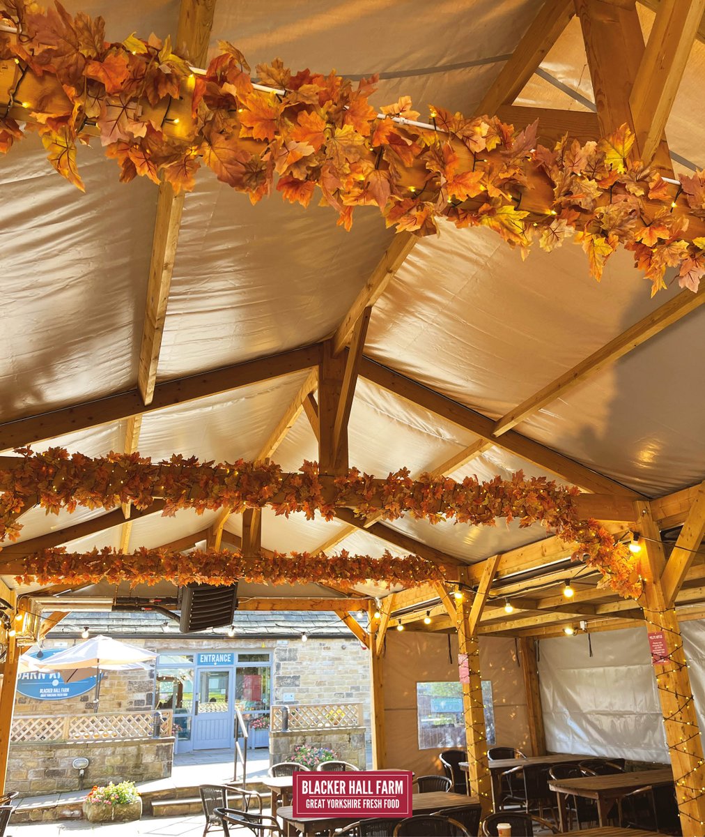 Our courtyard has a lovely warm autumnal glow about it 🧡🧡🧡 Come and take in the autumn vibes 🍂 and enjoy some amazing takeaway food, our seasonal favourite has to be the new loaded steak pie! Take a look at the full menu here &gt;&gt; blackerhallfarmshop.co.uk/pages/food-to-…