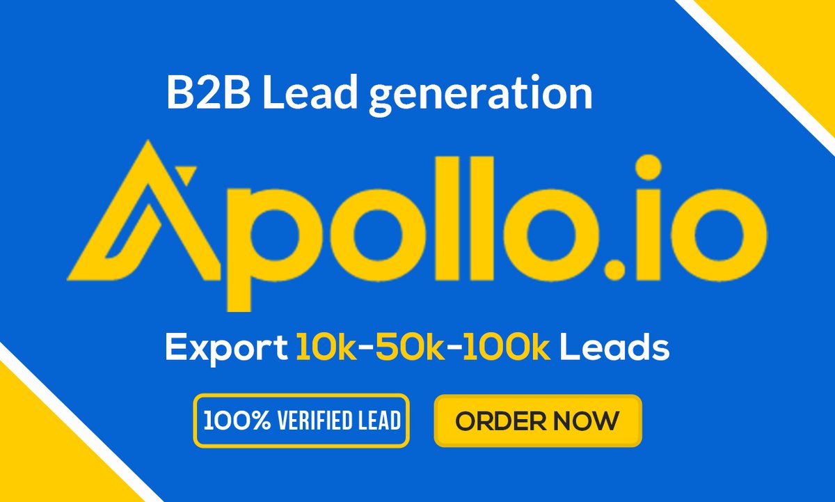 Shajedur1987's tweet photo. I will do Apollo io Unlimited email leads export with scrapping ,b2b Leads Generation 10k-$25,50k-$120,100k-$230
Email: shajedur1987@gmail.com
fiverr: https://t.co/4jIeHTk88u
#email #b2bleads #b2b #emailexport https://t.co/ocPocW0Gyf